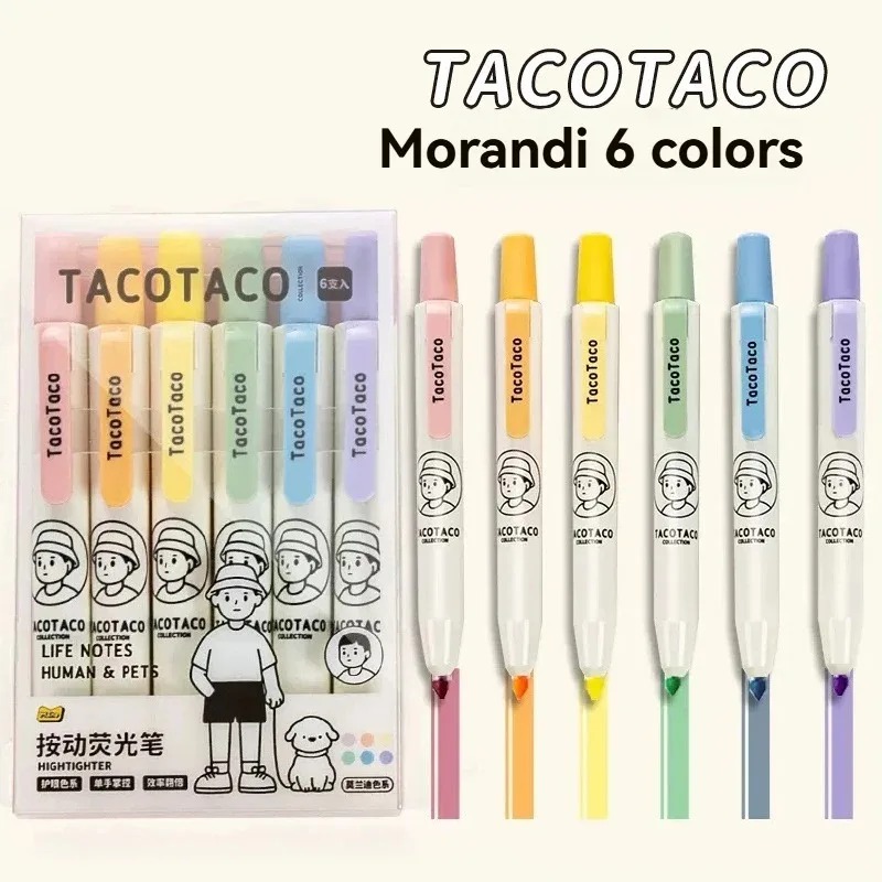 Pastel Highlighter Set Double Ended - Set di 6 Evidenziatori Colorati Pastello,