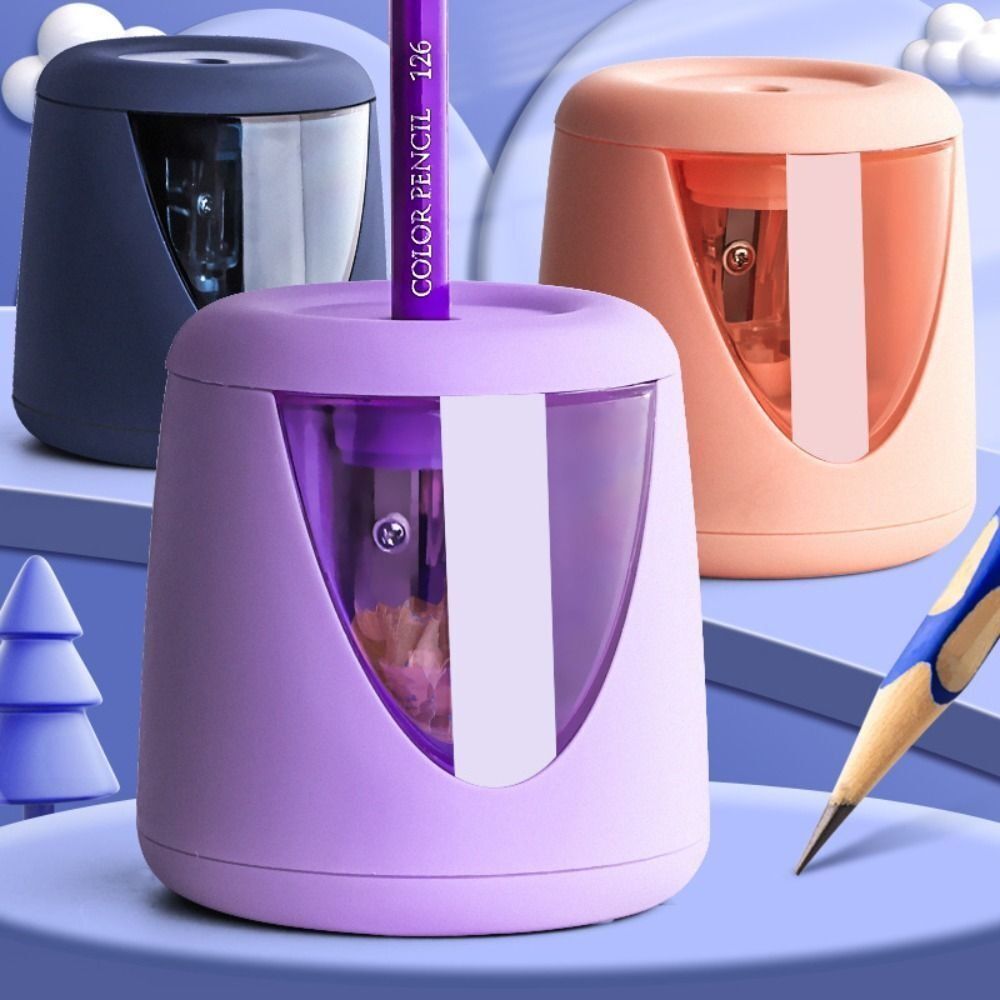 Electric Pencil Sharpener Usb - Con Adesivo Decorativo, Alimentazione a Batteria/USB/Ricaricabile,