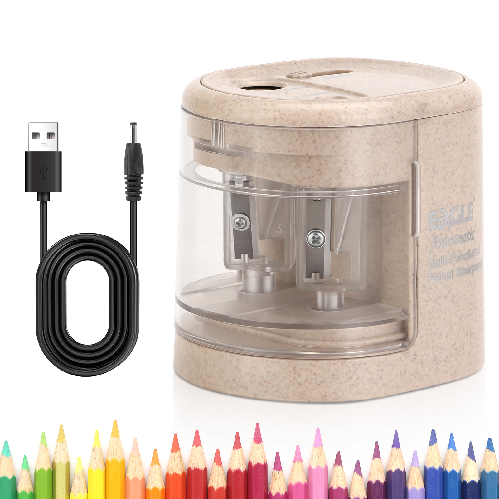 Electric Pencil Sharpener Usb - EAGLE Affilapenne Elettrico Automatico, Affilatura Rapida