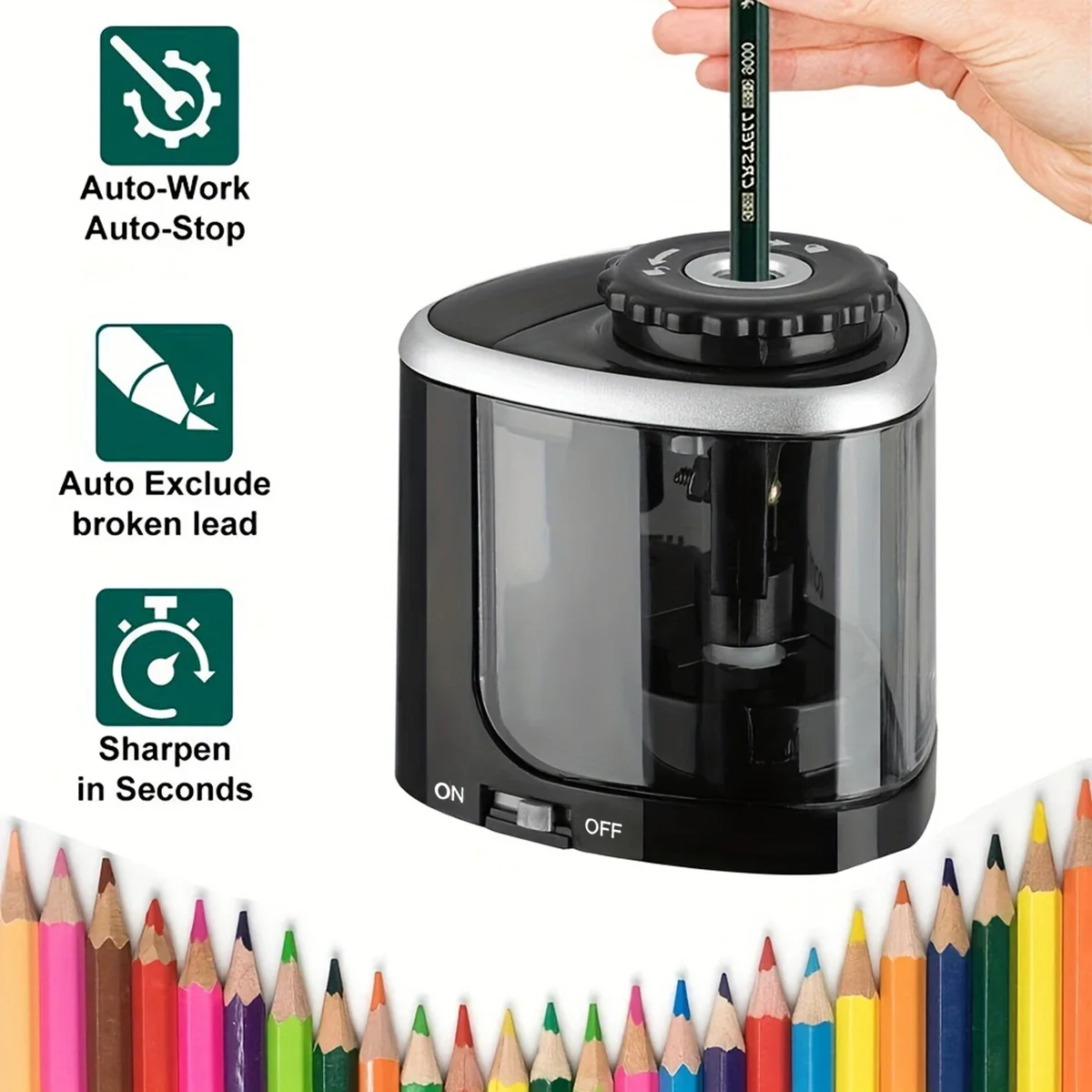 Electric Pencil Sharpener Usb - Temperamatite automatico da tavolo con gruppo