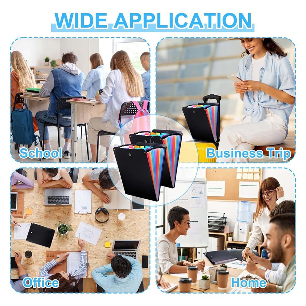 Expandable Accordion File Folder 13 Pockets - ABPP 2 Pezzi Cartella Portadocumenti Espandibile,