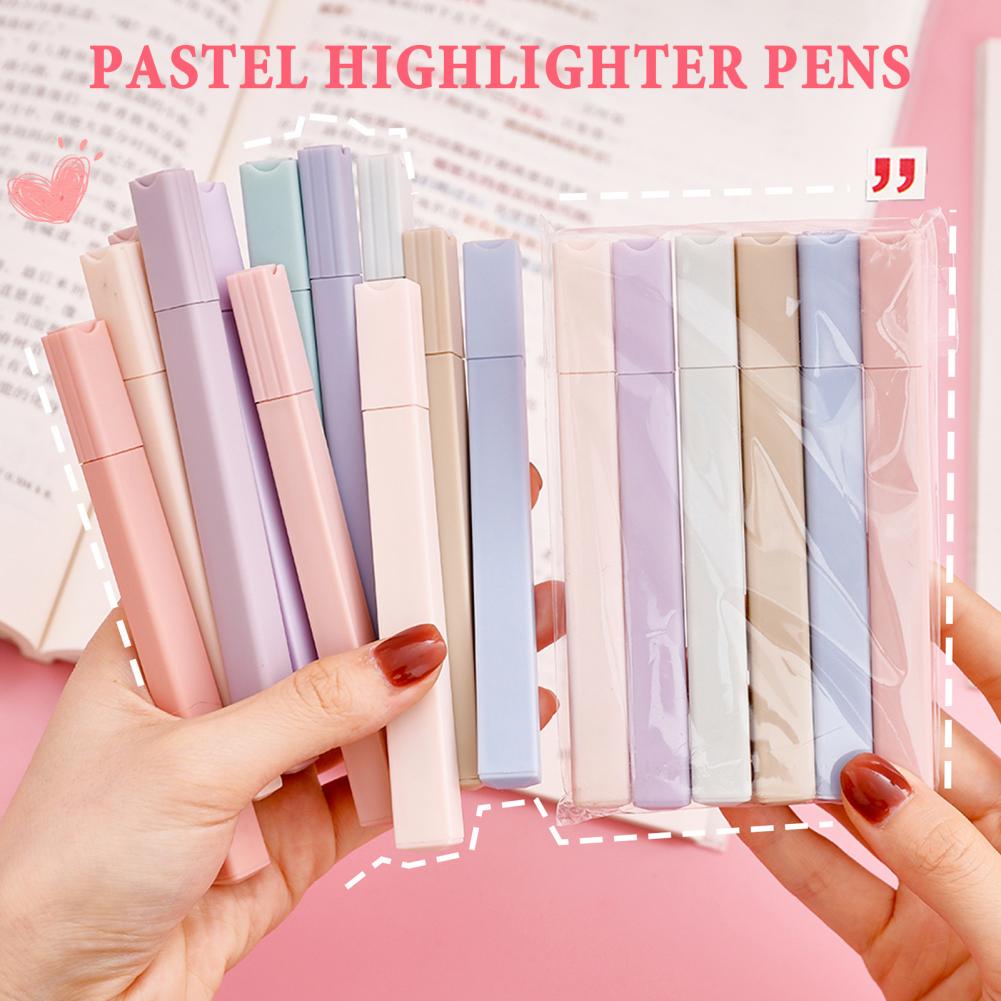 Pastel Highlighter Set Double Ended - Evidenziatori Colorati 6 Pezzi Set di