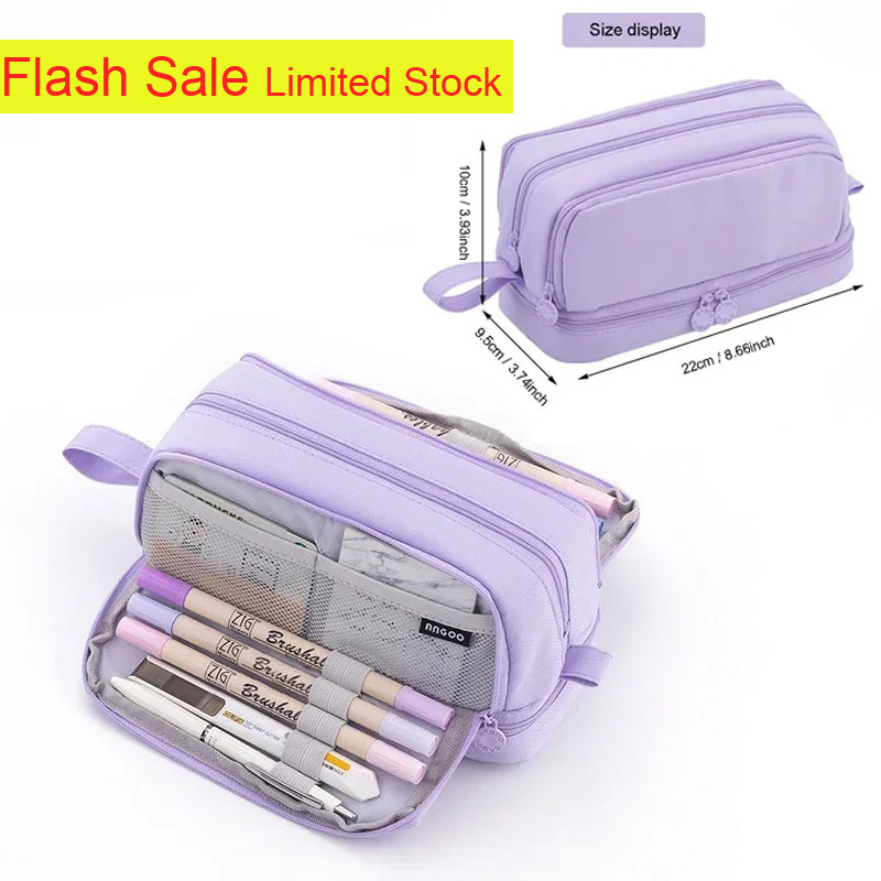 Aesthetic Large Pencil Case Pouch - Astuccio a 4 Scomparti di Grande