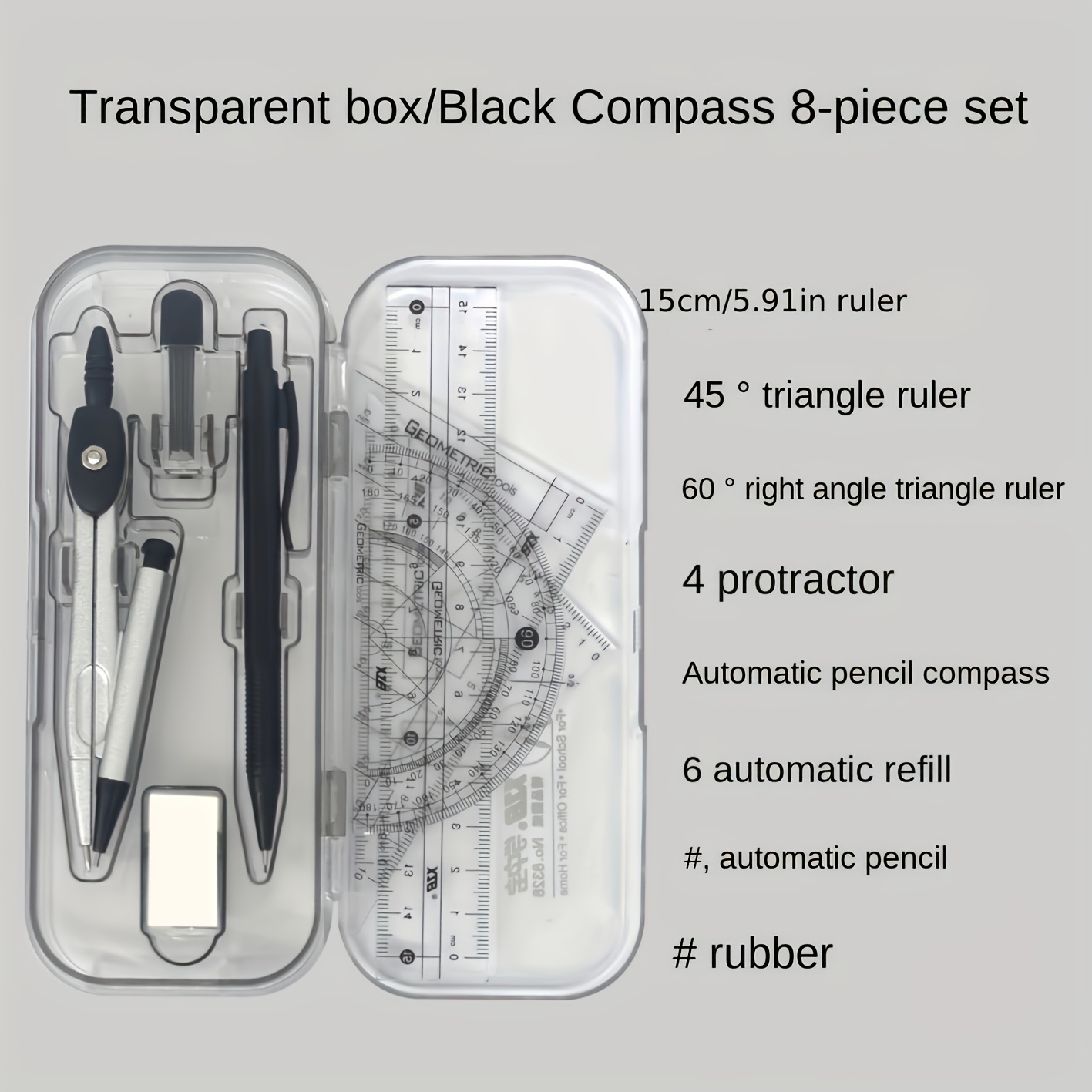 Set bussola e righello, kit ma - Math Geometry Set With Compass recensione e prezzo