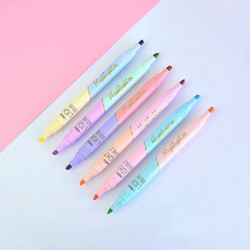 6 PCS pennarelli evidenziatori - Pastel Highlighter Set Double Ended recensione e prezzo