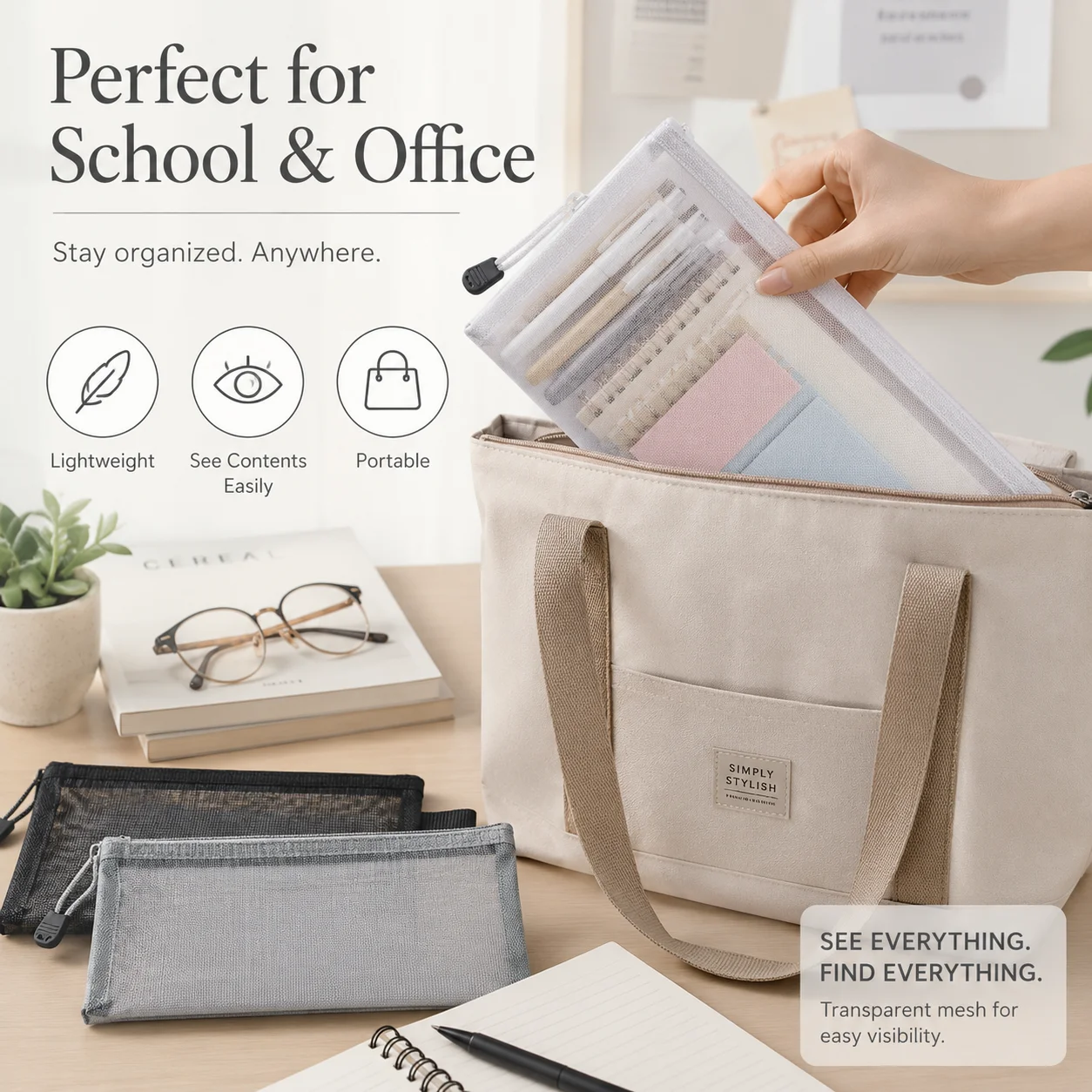 Astuccio Trasparente in Rete c - Clear Mesh Pencil Pouch For Exam recensione e prezzo